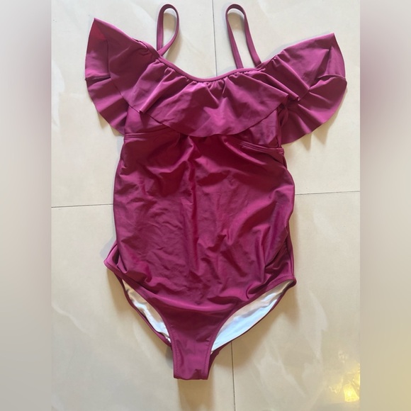 Women's One Piece Maternity Swimsuit size small P purple - Picture 14 of 15